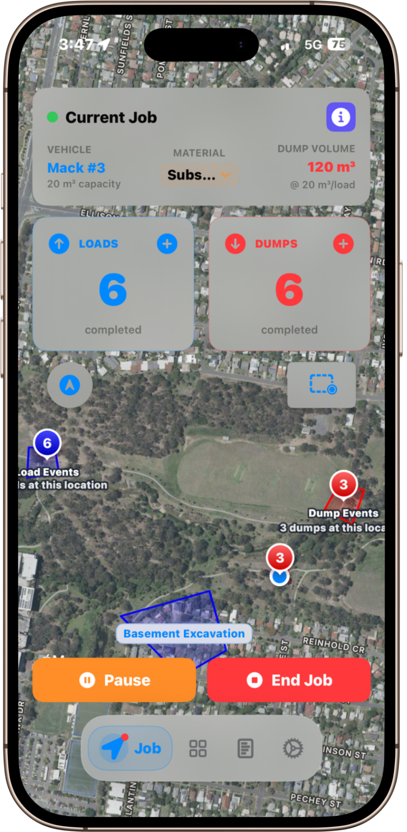 Track progress on map